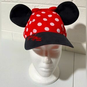 Disney Parks Disneyland Minnie Mouse Polka Dot Ears Bow Adjustable Hat Youth H2